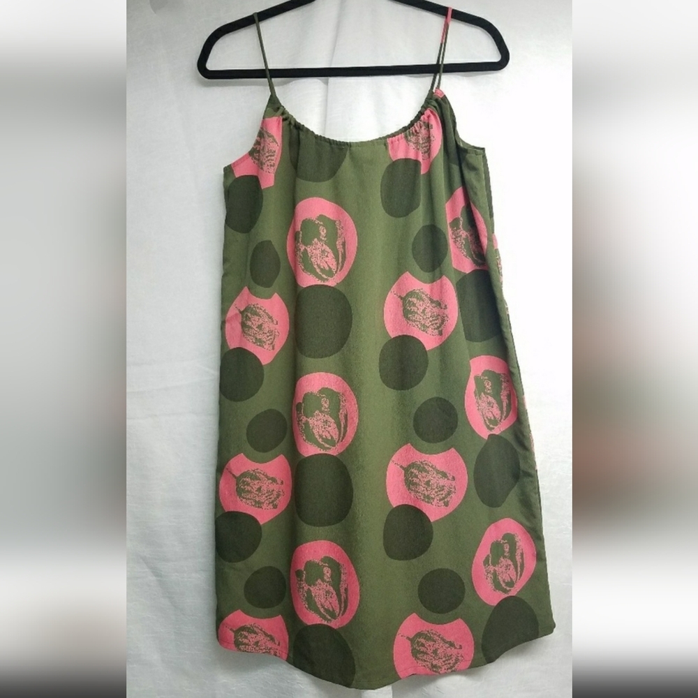 Tucker for Target Green Geometric Flowy Shift Sun dress Dress ,Large